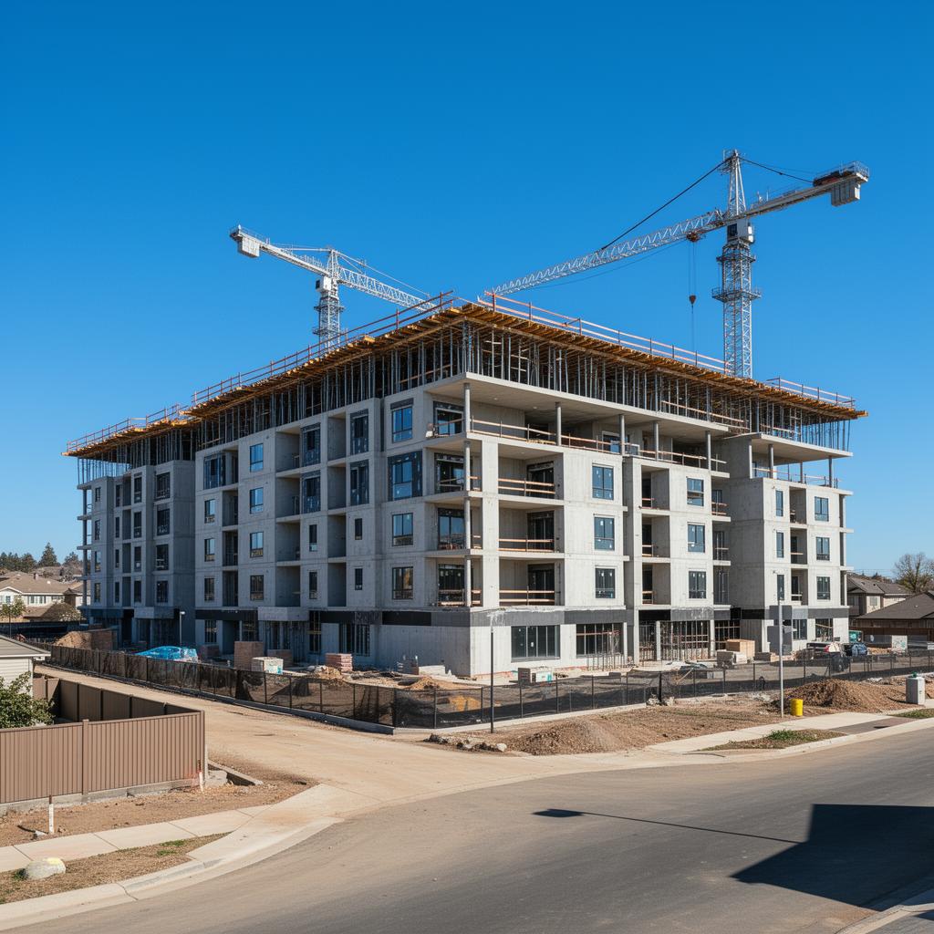 Multifamily apartment building under construction in Sacramento